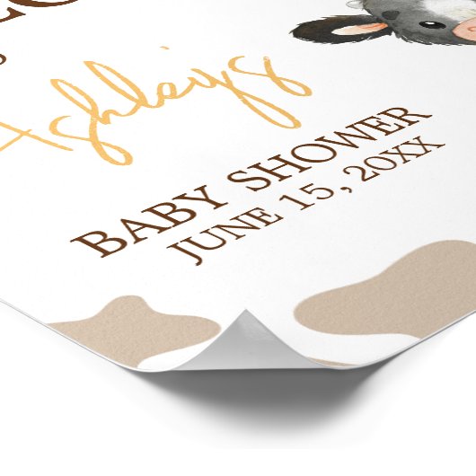 ひまわり聖い牛の赤ちゃんシャワーへようこそ ポスター (角)