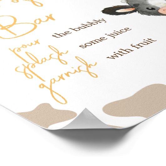 ひまわり聖い牛の赤ちゃんシャワー母オサバー ポスター (角)