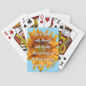 ひまわり聖書の韻文箴言31:25 カスタム トランプ (裏面)