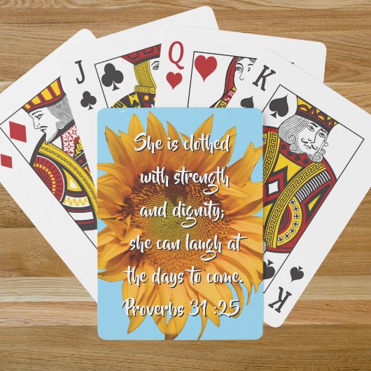 ひまわり聖書の韻文箴言31:25 カスタム トランプ