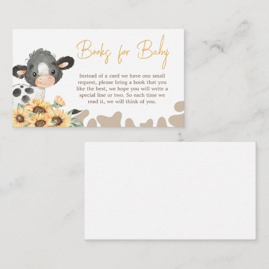 ひまわり聖牛の赤ちゃんシャワーベビー エンクロージャーカード (正面/裏面)