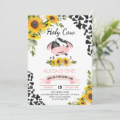 ひまわり聖牛プリントファースト誕生日 招待状 (スタンド正面)