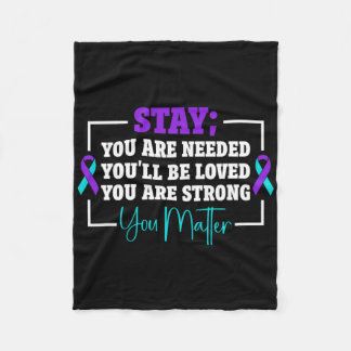 ひまわり自殺防止自殺認識度1 フリースブランケット