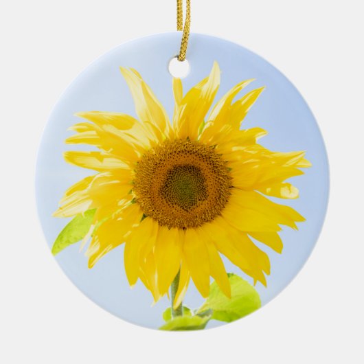ひまわり自然写真 セラミックオーナメント (正面)