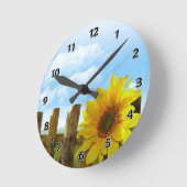 ひまわり自然美しい ラウンド壁時計 (傾斜)