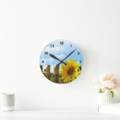ひまわり自然美しい ラウンド壁時計 (ホーム)