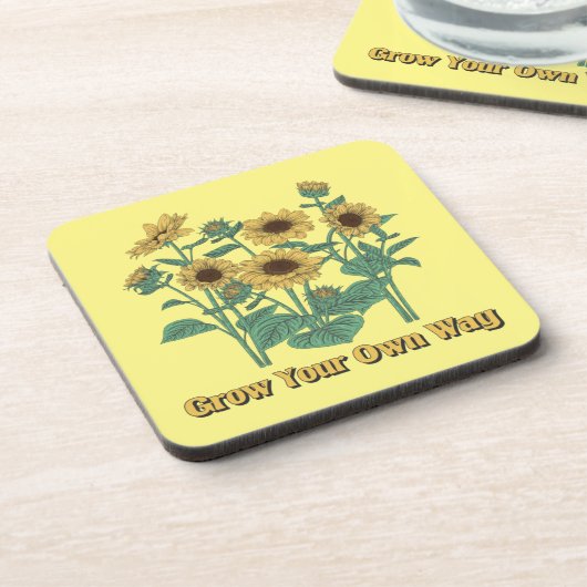 ひまわり自身で育てる コースター (左側)