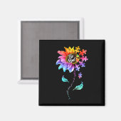 ひまわり自閉症の意識は親切なパズルママSupp マグネット (正面/裏面)