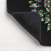 ひまわり自閉症パズルピースリボンアワカッコいいーレン マウスパッド (コーナー)