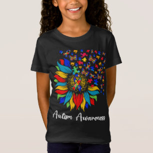 ひまわり自閉症啓発デイラブパズルリボン Tシャツ