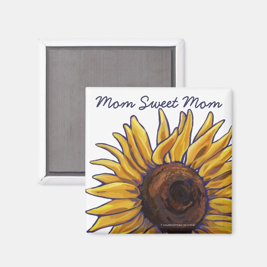 ひまわり色彩の鮮やかお母さん甘いお母さんマグネット マグネット (正面/裏面)