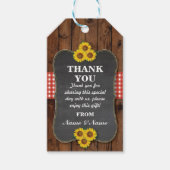 ひまわり花ありがとうラベルビーフウッド結婚ズ ギフトタグ (正面)