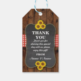 ひまわり花ありがとうラベルビーフウッド結婚ズ ギフトタグ
