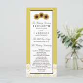 ひまわり花とヴィンテージレース結婚式 プログラム (スタンド正面)