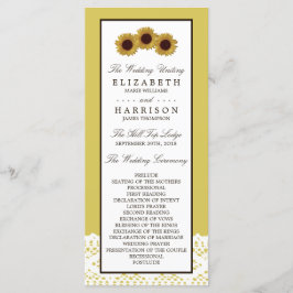 ひまわり花とヴィンテージレース結婚式 プログラム