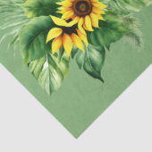 ひまわり花と赤いケシの要素のデコページ 薄葉紙 (詳細)