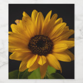 ひまわり花のボトル ワインラベル (シングルラベル)