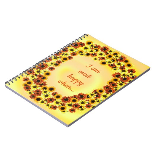 ひまわり花の花輪が一番うれしい ノートブック (左側)