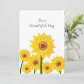ひまわり花は美しいデイ誕生日カード 招待状 (スタンド正面)