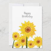 ひまわり花は美しいデイ誕生日カード 招待状 (裏面)