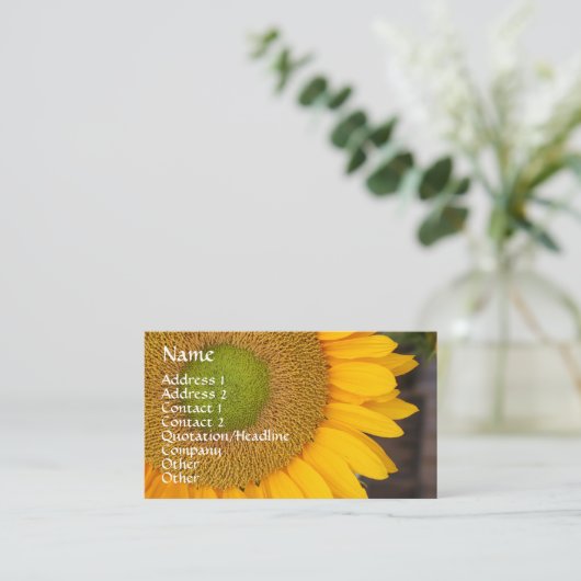 ひまわり花びらフローラ名刺 名刺 (スタンド正面)