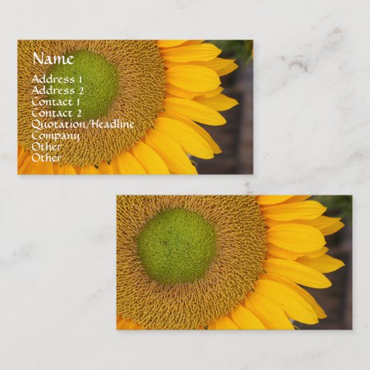 ひまわり花びらフローラ名刺 名刺 (正面/裏面)