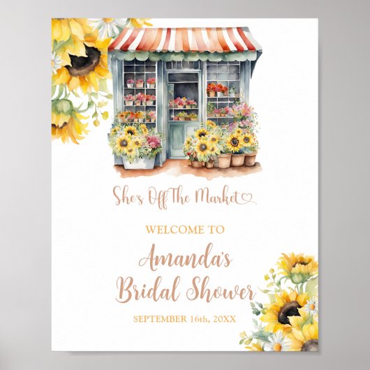 ひまわり花オフザマーケットブライダルシャワーへようこそ ポスター (正面)