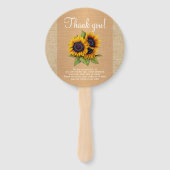 ひまわり花カントリーラップ金ゴールド結婚式の引き出物 ハンドファン (裏面)