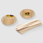 ひまわり花カントリーラップ金ゴールド結婚式の引き出物 ハンドファン (組立なし)