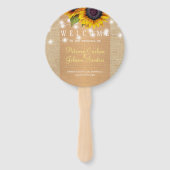 ひまわり花カントリーラップ金ゴールド結婚式の引き出物 ハンドファン (正面)