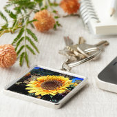 ひまわり花キーチェーン キーホルダー (側面)