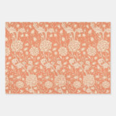 ひまわり花チューリップボラージュウィリアムモリス ラッピングペーパーシート (正面3)