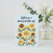 ひまわり花フローラ編集可能引用文 ポストカード (スタンド正面)