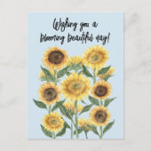 ひまわり花フローラ編集可能引用文 ポストカード (正面)