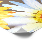 ひまわり花ホワイトデイジー赤ちゃんシャワー歓迎 ポスター (角)