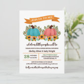 ひまわり花リトルカボチャ秋性別リビール 招待状 (スタンド正面)