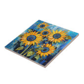 ひまわり花ワイルドフラワーミックスメディアデザイン タイル (側面)