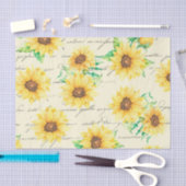 ひまわり花ヴィンテージフローラ切り離し 薄葉紙 (クラフト)