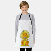 ひまわり花付きライオン エプロン (着用した状態)