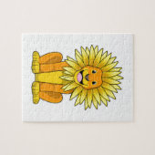 ひまわり花付きライオン ジグソーパズル (横)