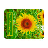 ひまわり花国イエローグリーンブライトフローラ マグネット (横)