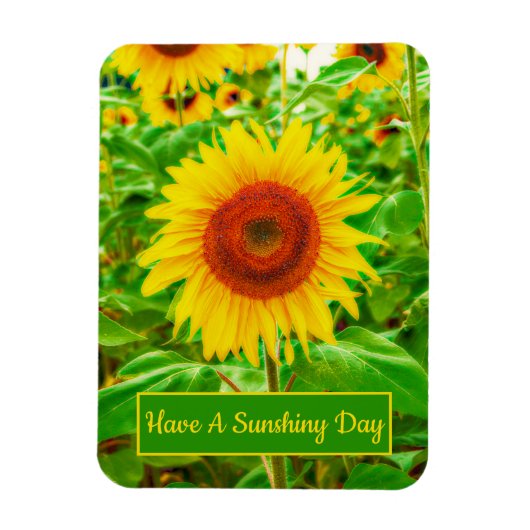 ひまわり花国イエローグリーンブライトフローラ マグネット (縦)
