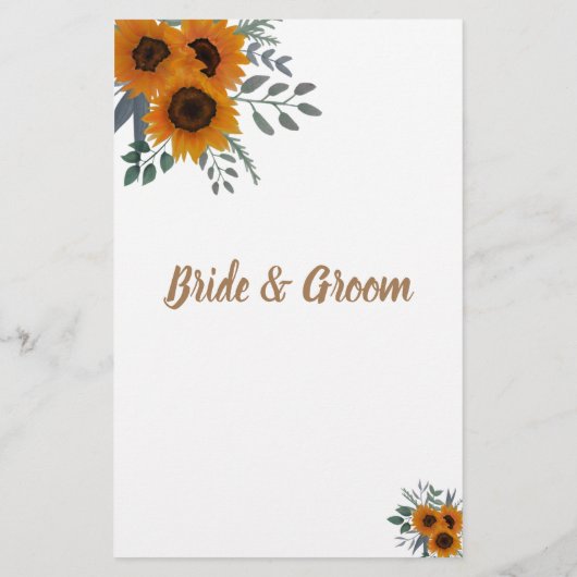 ひまわり花多かれ少なかれカップルのシャワーゲームカード チラシ (裏面)