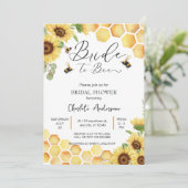 ひまわり花嫁とビー素朴ブライダル結婚ズ 招待状 (スタンド正面)