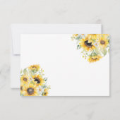 ひまわり花市場ブライダルシャワーQR Rsvpカード サンキューカード (裏面)