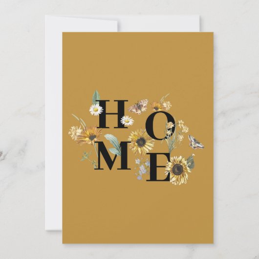 ひまわり花引っ越し祝いパーティーマスタードパーティー 招待状 (裏面)