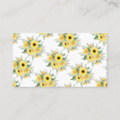 ひまわり花数キスブライダルシャワーゲームカード プレイスカード (裏面)