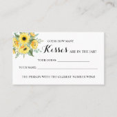 ひまわり花数キスブライダルシャワーゲームカード プレイスカード (正面)