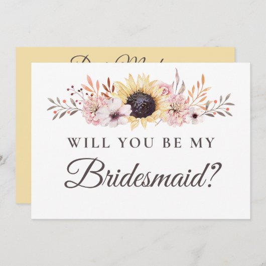 ひまわり花束は私の花嫁になる 招待状 (正面/裏面)