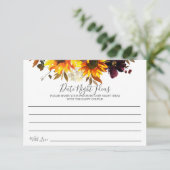 ひまわり花束フローラデート夜アイディアカード 招待状 (スタンド正面)